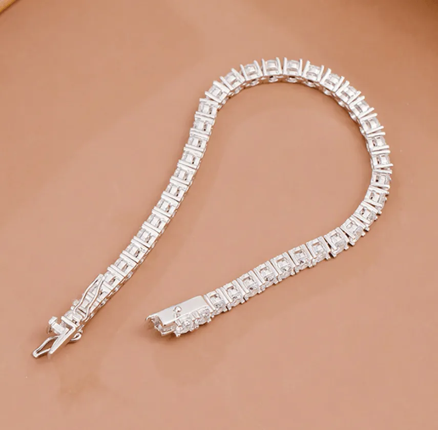 10ct Total Weight Round Lab Diamond Tennis Bracelet VS2 F