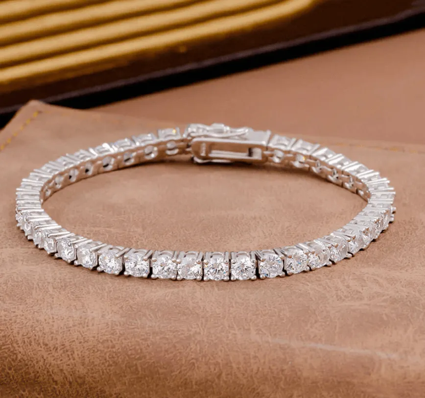 10ct Total Weight Round Lab Diamond Tennis Bracelet VS2 F