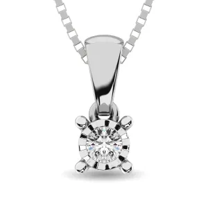 10K White Gold 1/10 Ct.Tw.Diamond Solitaire Pendant