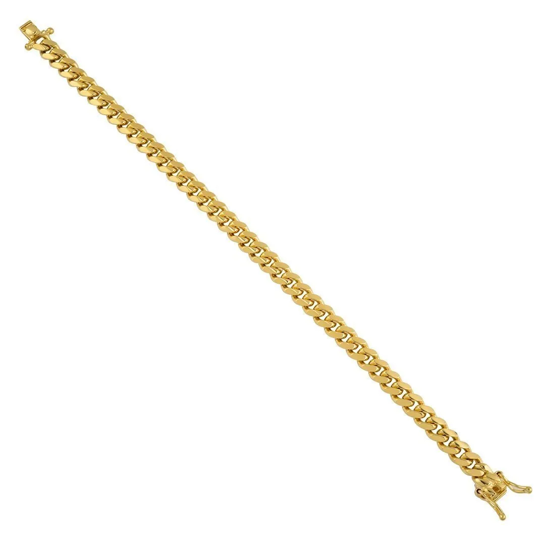 10k Yellow Gold Cuban Link Bracelet 6 mm