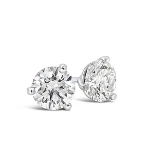 1.40 Cttw. White Gold Diamond Solitaire Earrings