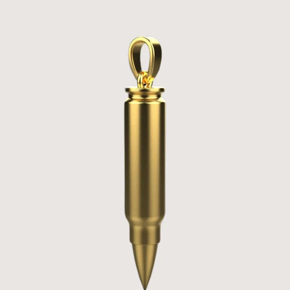 14k Gold Bullet Pendant