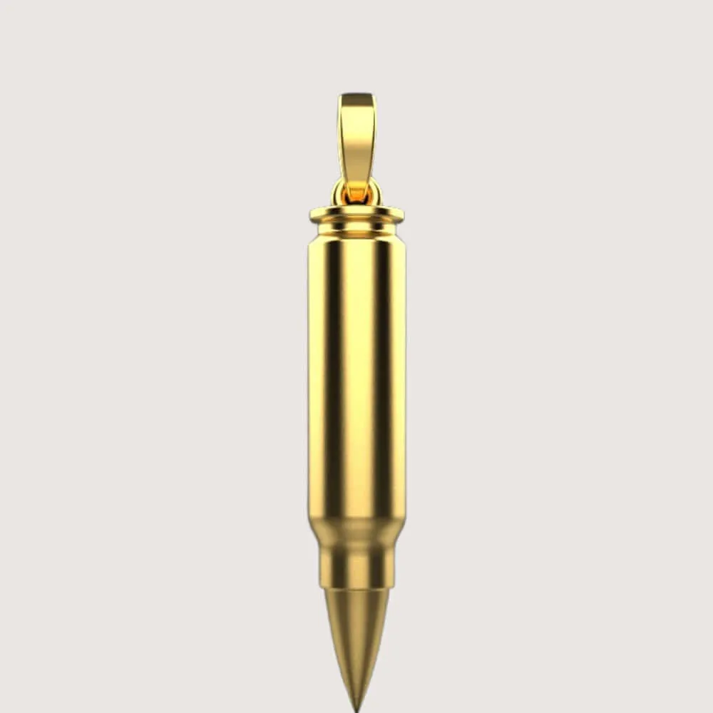 14k Gold Bullet Pendant