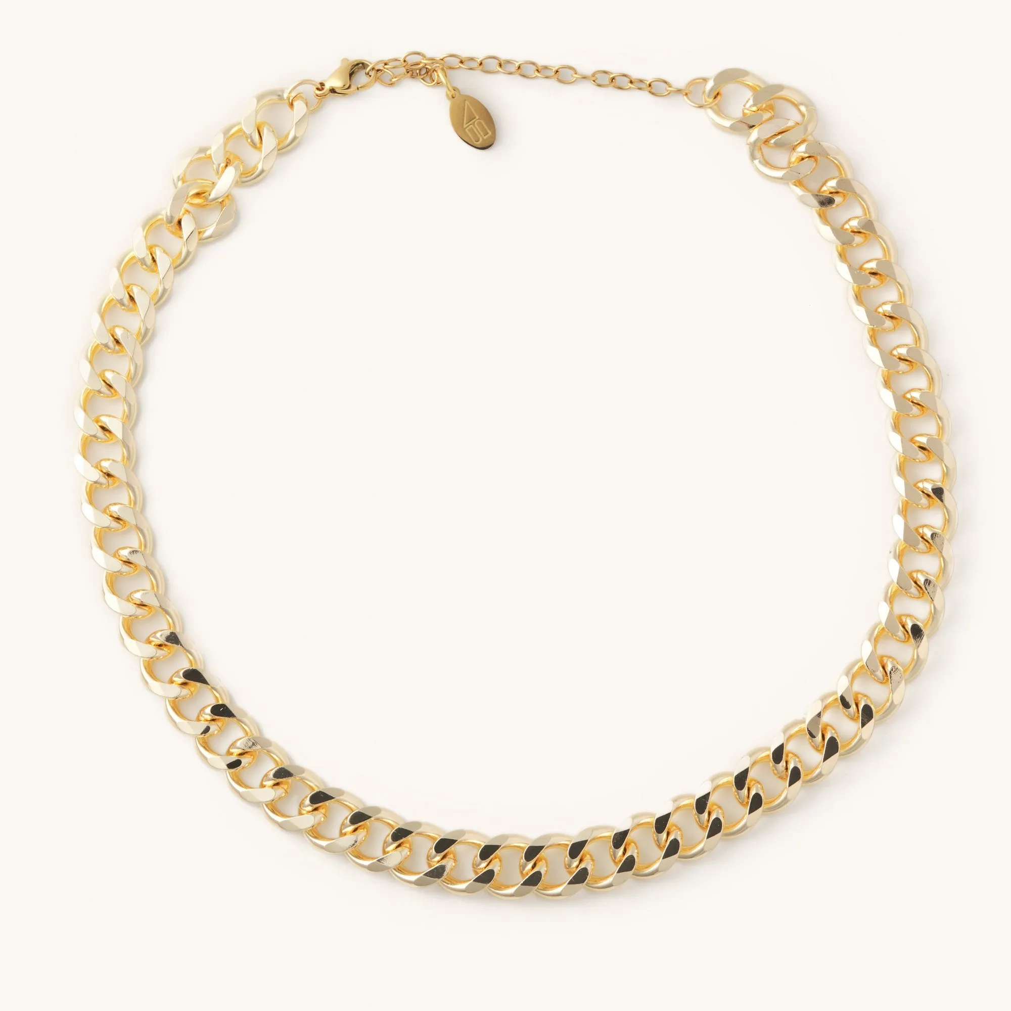 14k Gold Plated Charlie Choker Necklace:Gold