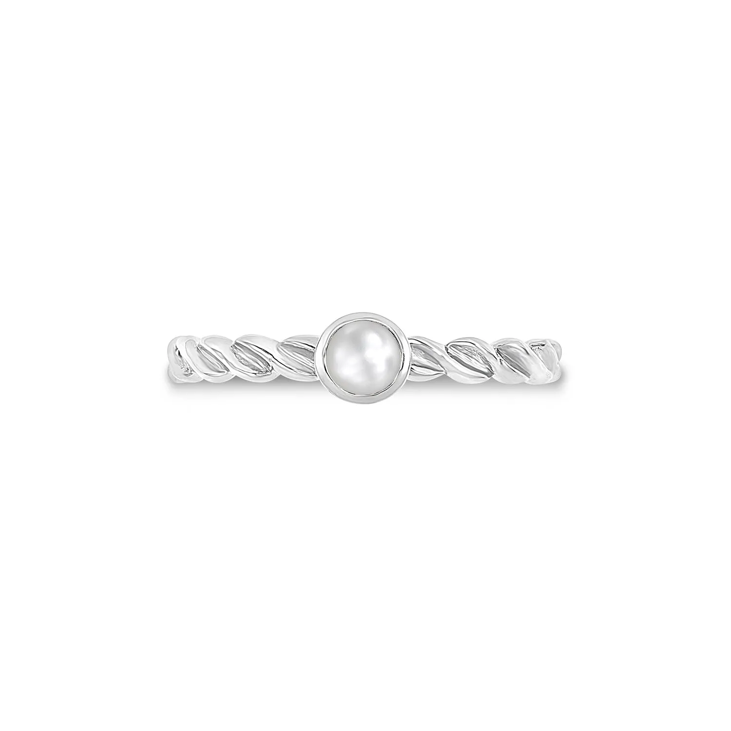 14k Twist Narrative Ring with 4mm Pearl