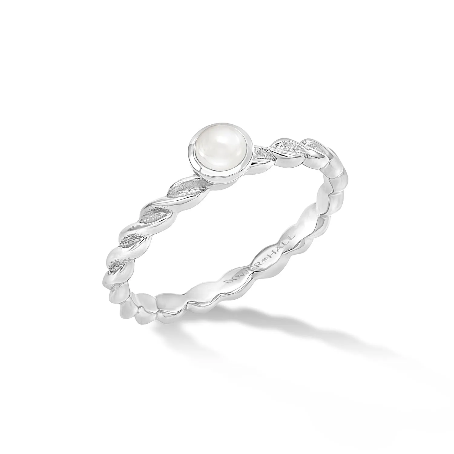 14k Twist Narrative Ring with 4mm Pearl