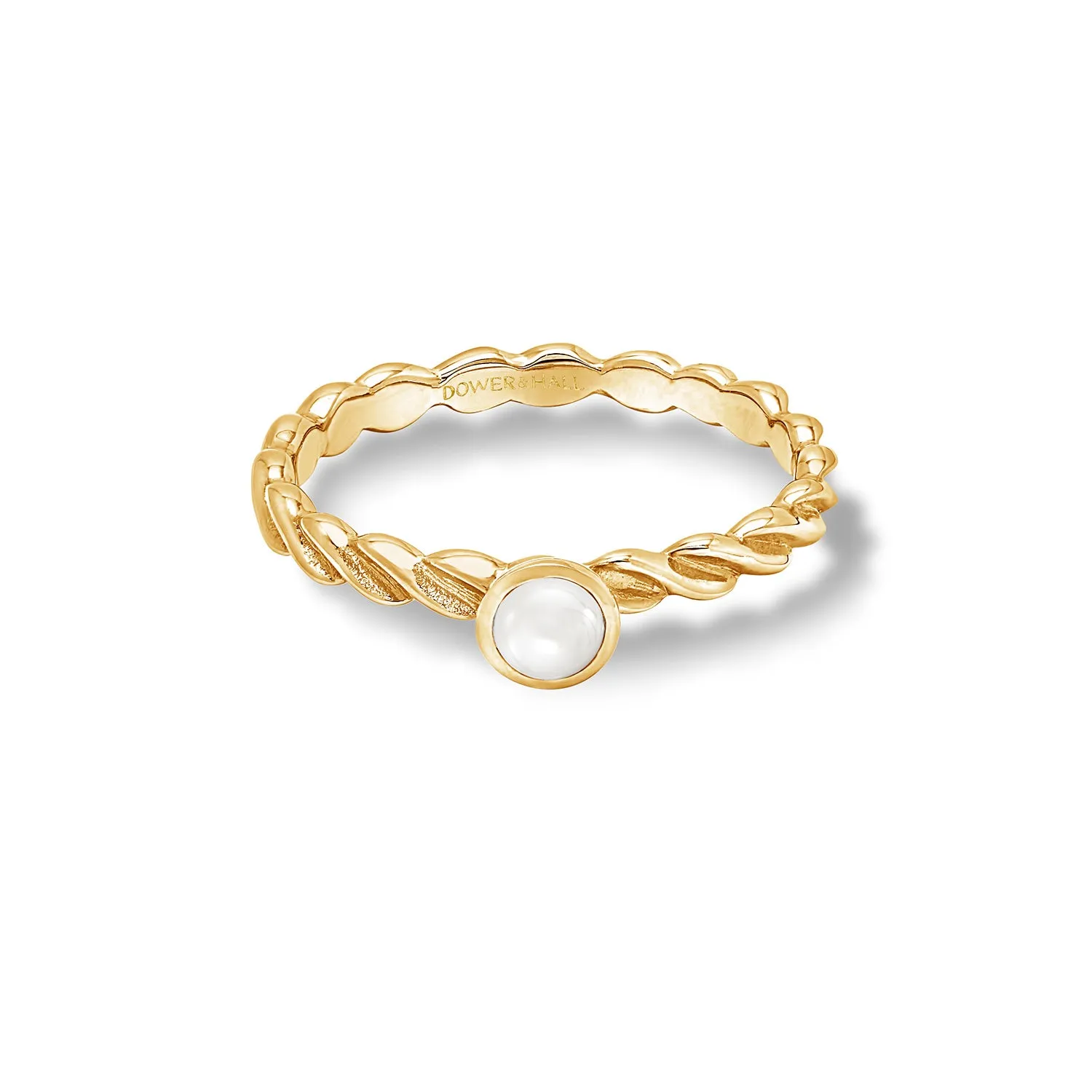 14k Twist Narrative Ring with 4mm Pearl