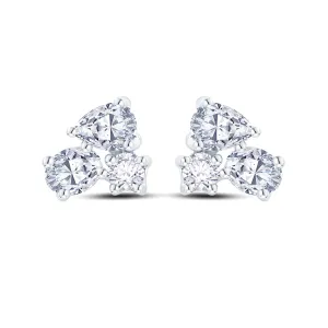 18ct White Gold 0.30ct Diamond Cluster Stud Earrings