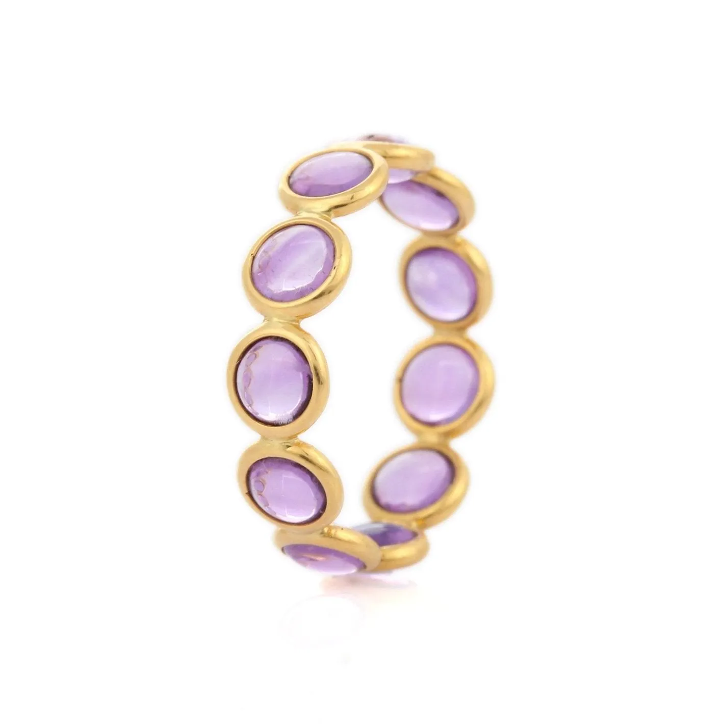 18K Gold Amethyst Eternity Band