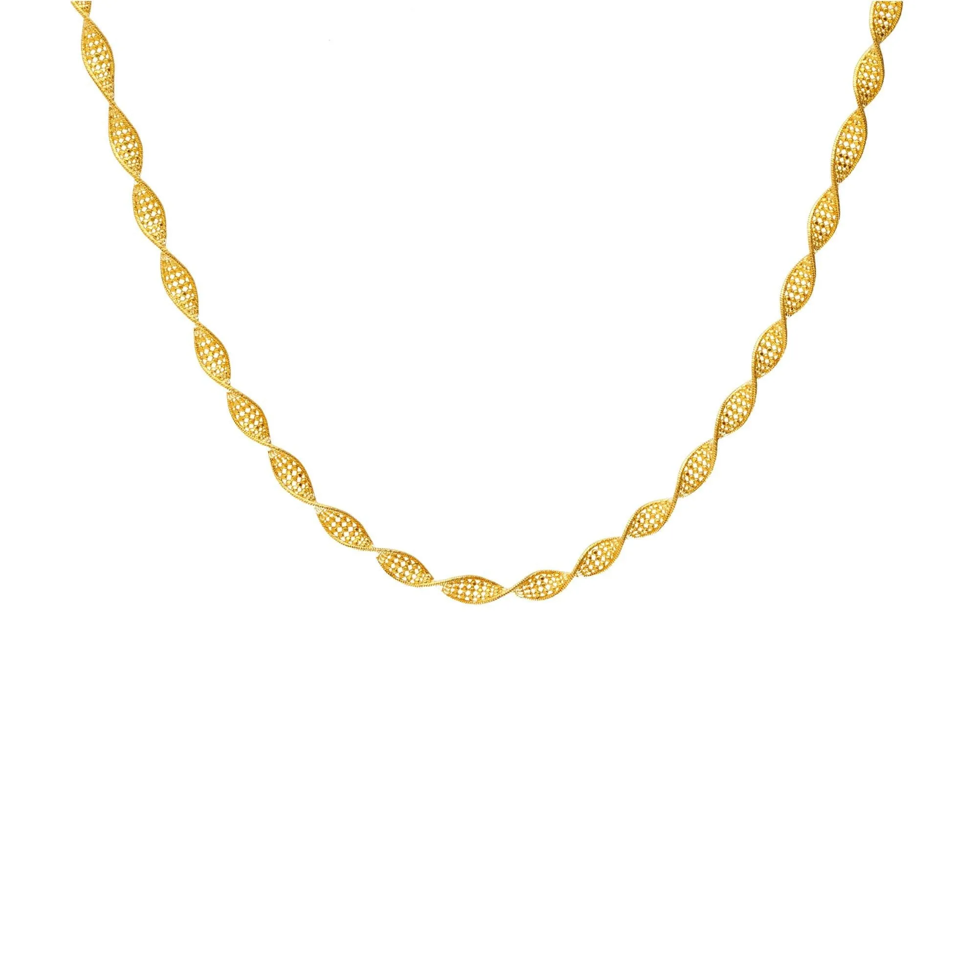 22K Yellow & White Gold Linked Chain