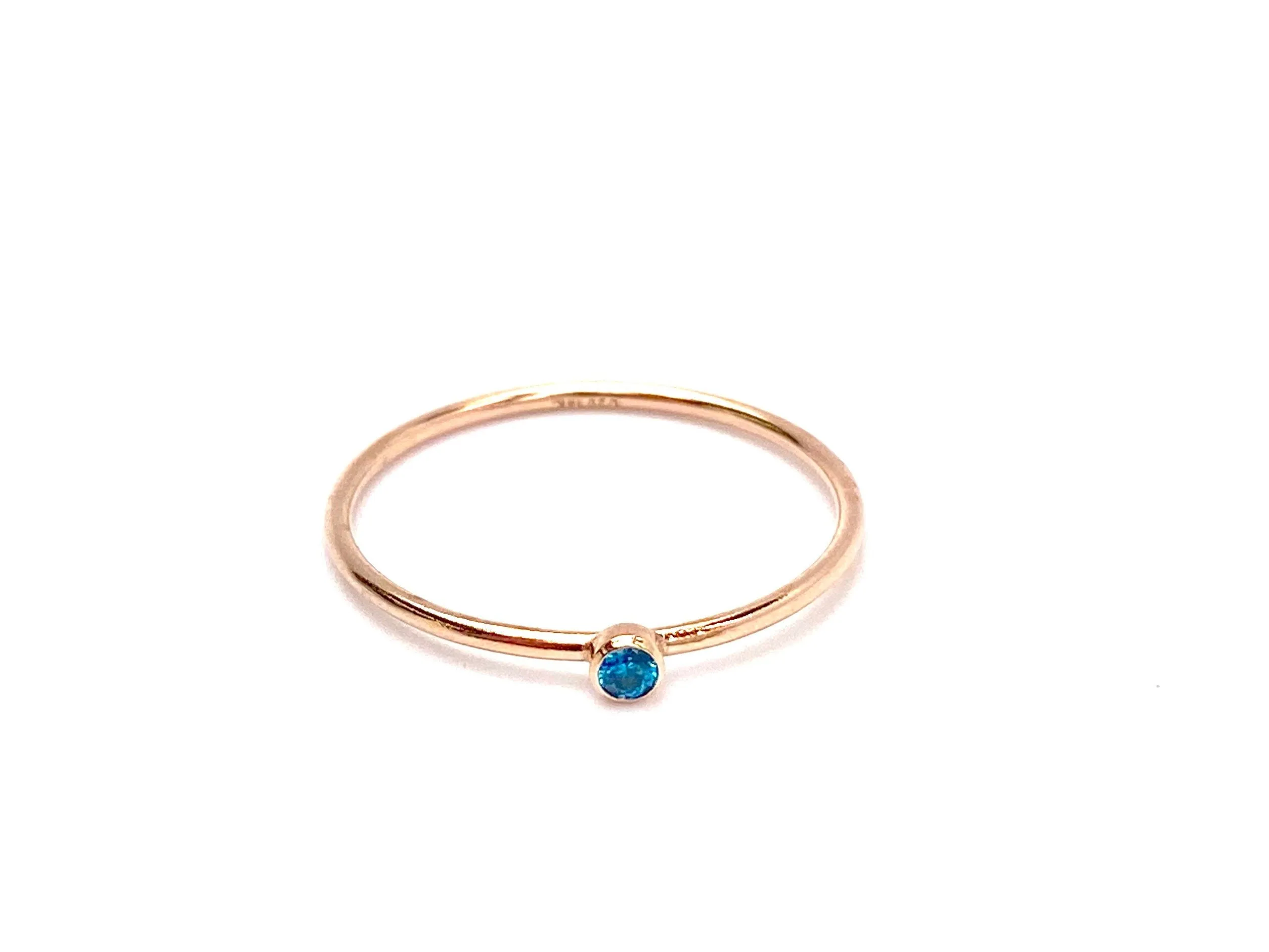 2mm Aqua Blue 3A CZ Stacking Ring , Sku#4820R7M9