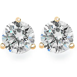 .50Ct Round Brilliant Cut Natural Quality SI1-SI2 Diamond Stud Earrings in 14K Gold Martini Setting