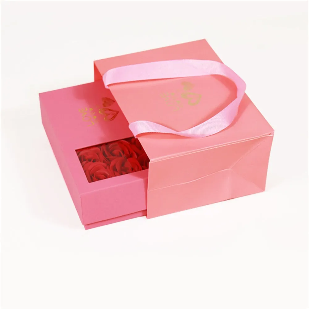 6 Roses Eternal Flowers Pink Jewelry Box