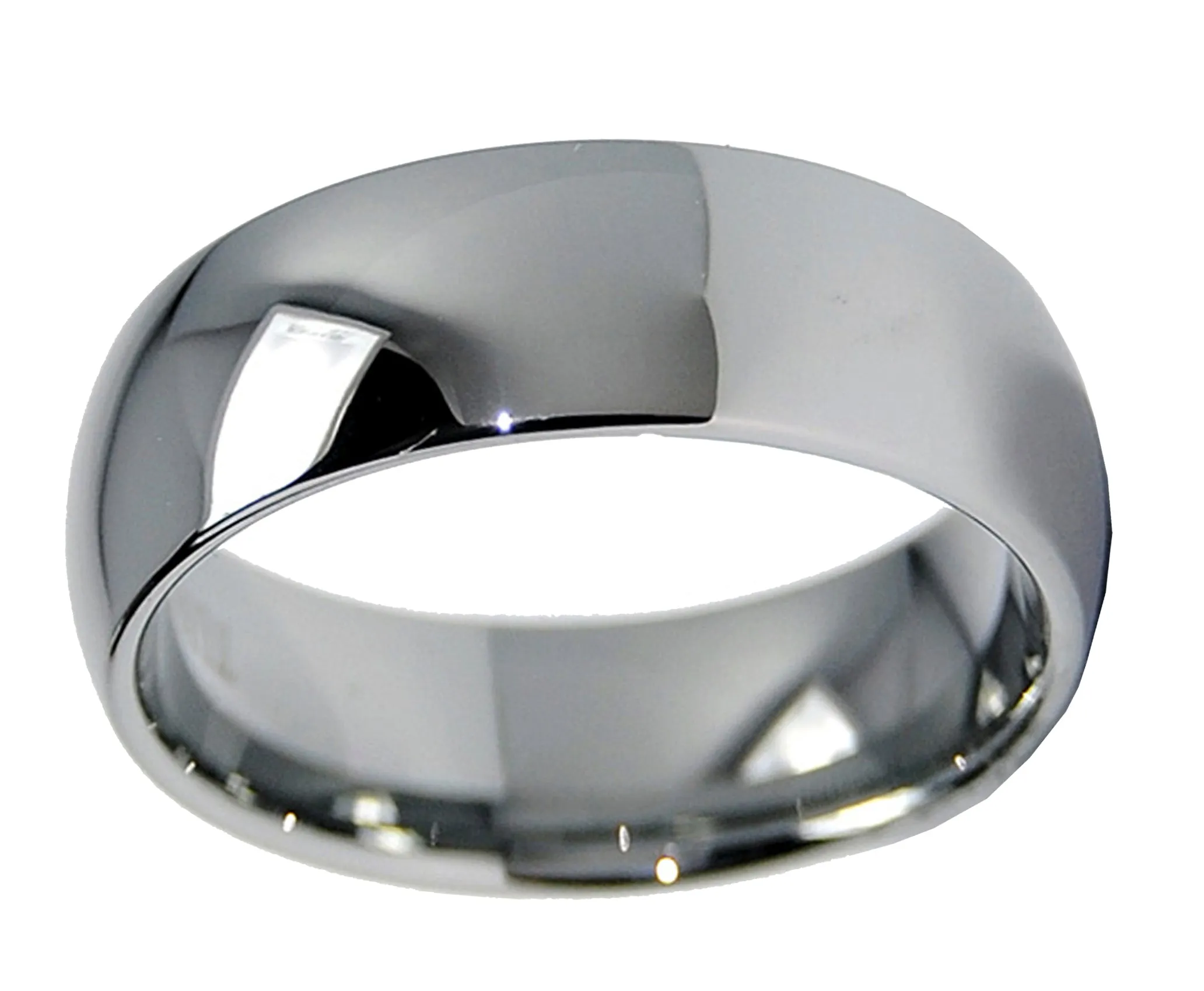 8MM Classic Dome Men's Tungsten Carbide Ring Wedding Band sizes 6 to 15