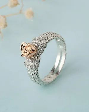 925 Sterling Silver Beautiful Rose Ring R01580