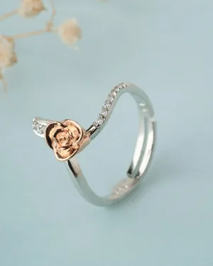 925 Sterling Silver Beautiful Rose Ring R01584