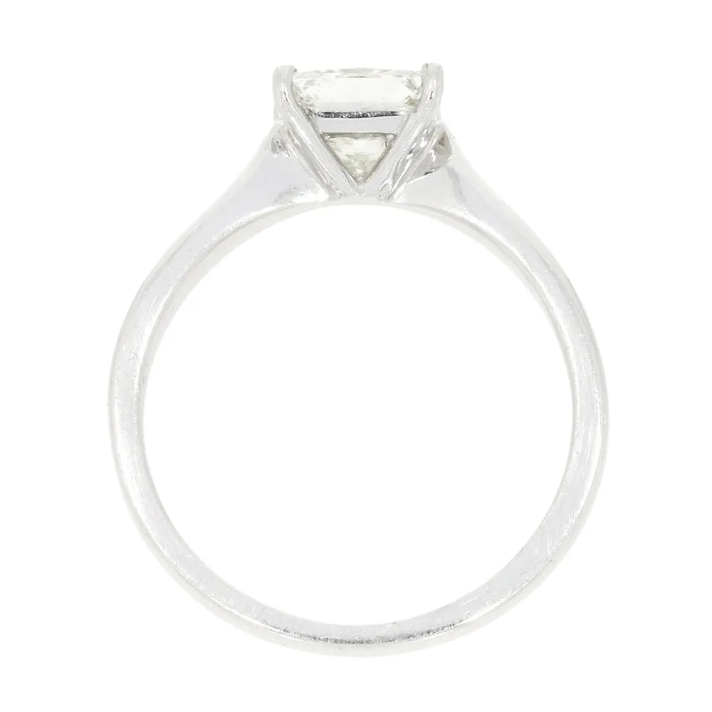 9ct White Gold 1.01cts Solitaire Princess Cut Diamond Ring