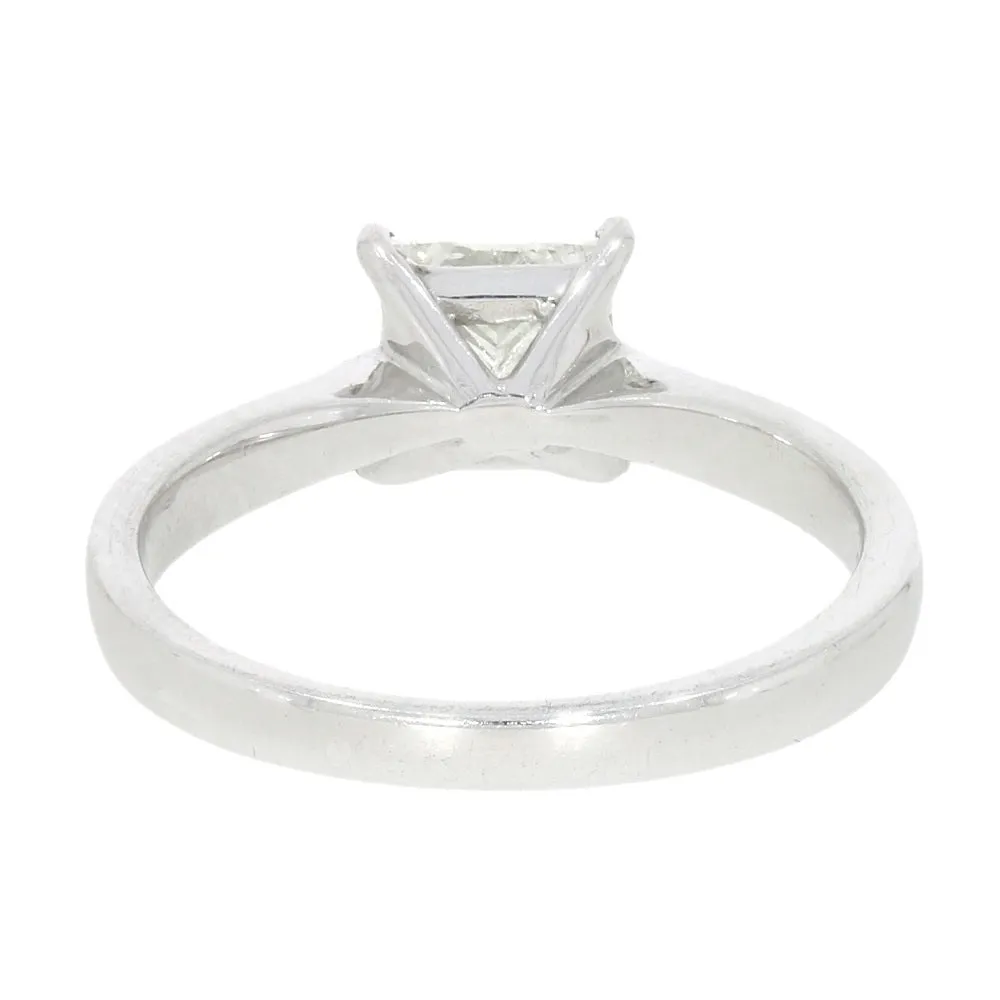 9ct White Gold 1.01cts Solitaire Princess Cut Diamond Ring