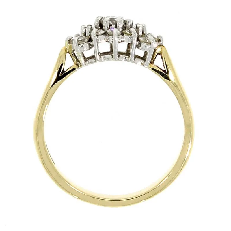 9ct Yellow Gold 0.50cts Brilliant Cut Diamond Cluster Ring