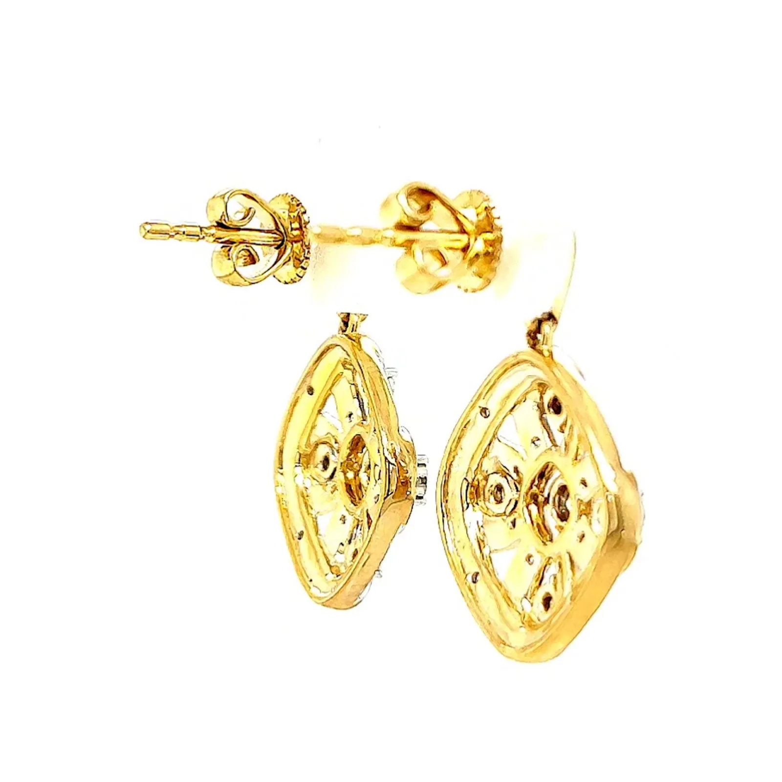 9ct Yellow Gold Round Brilliant Cut 0.30 CARAT tw of Diamonds Drop Earrings