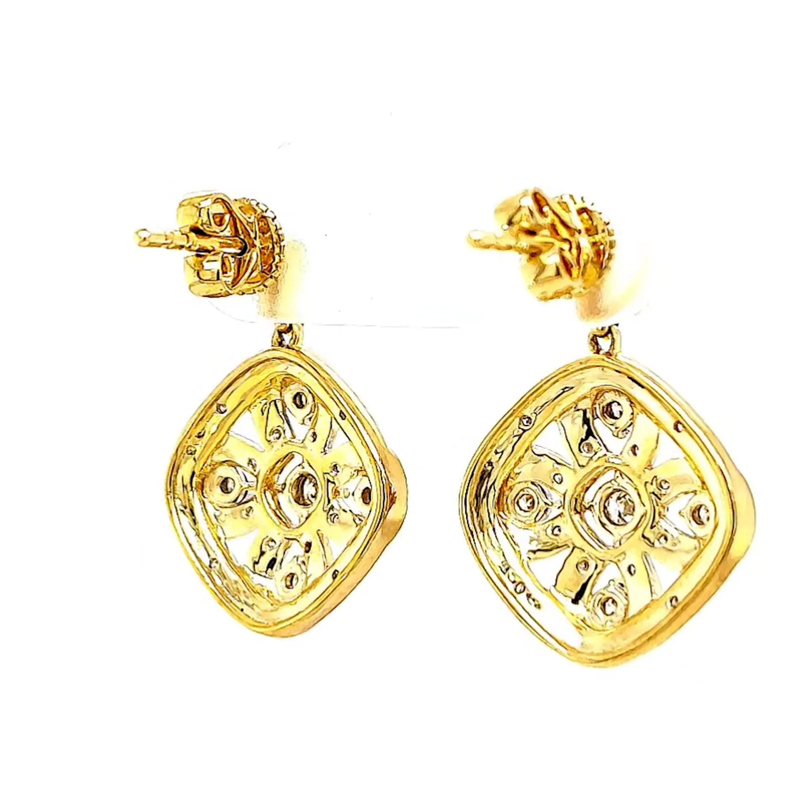 9ct Yellow Gold Round Brilliant Cut 0.30 CARAT tw of Diamonds Drop Earrings