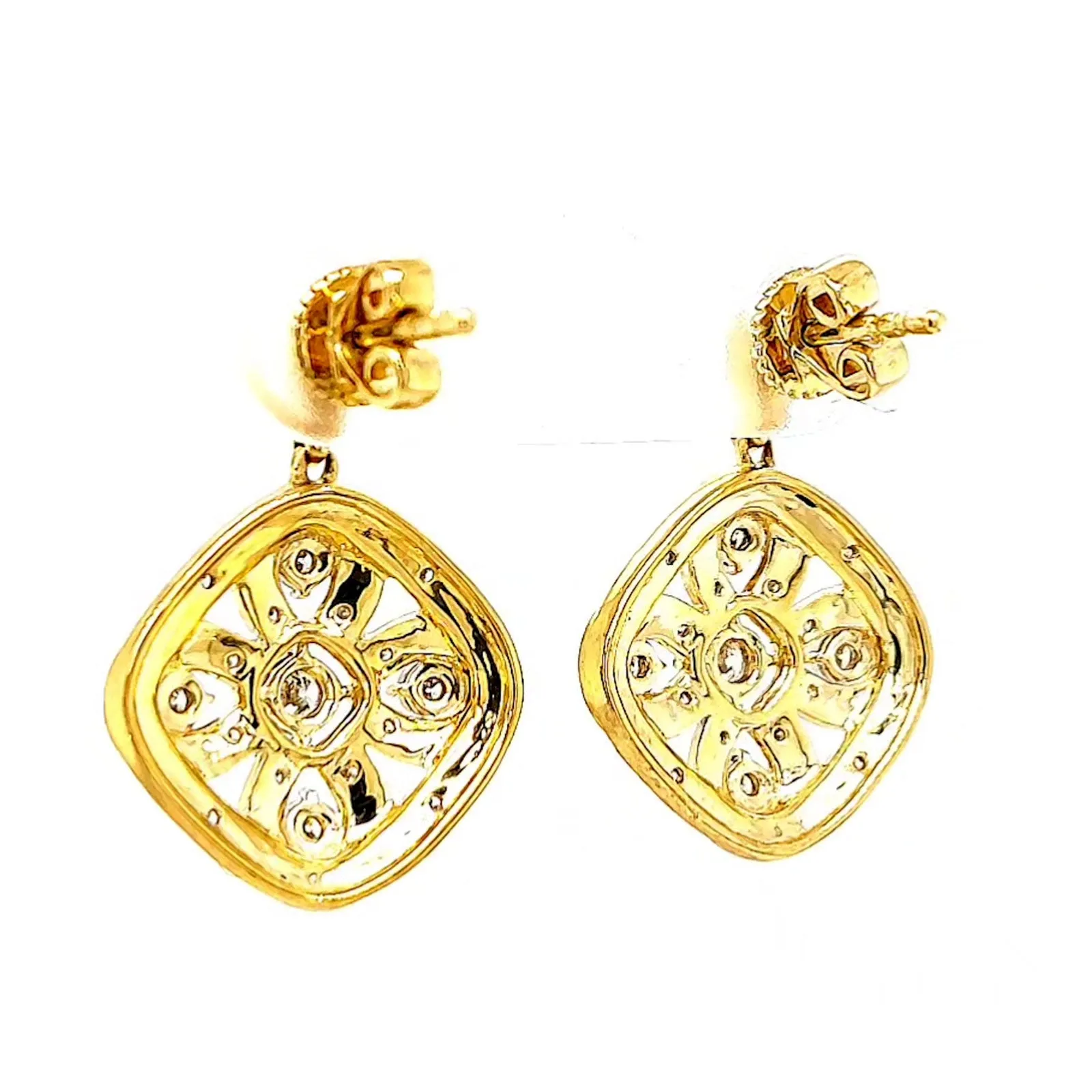 9ct Yellow Gold Round Brilliant Cut 0.30 CARAT tw of Diamonds Drop Earrings