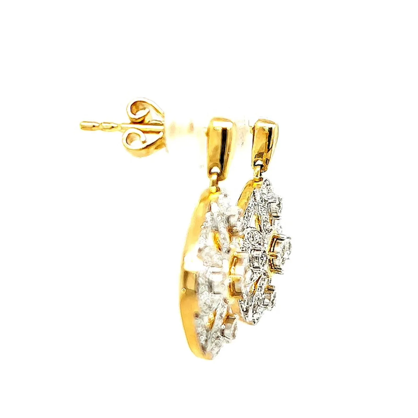 9ct Yellow Gold Round Brilliant Cut 0.30 CARAT tw of Diamonds Drop Earrings