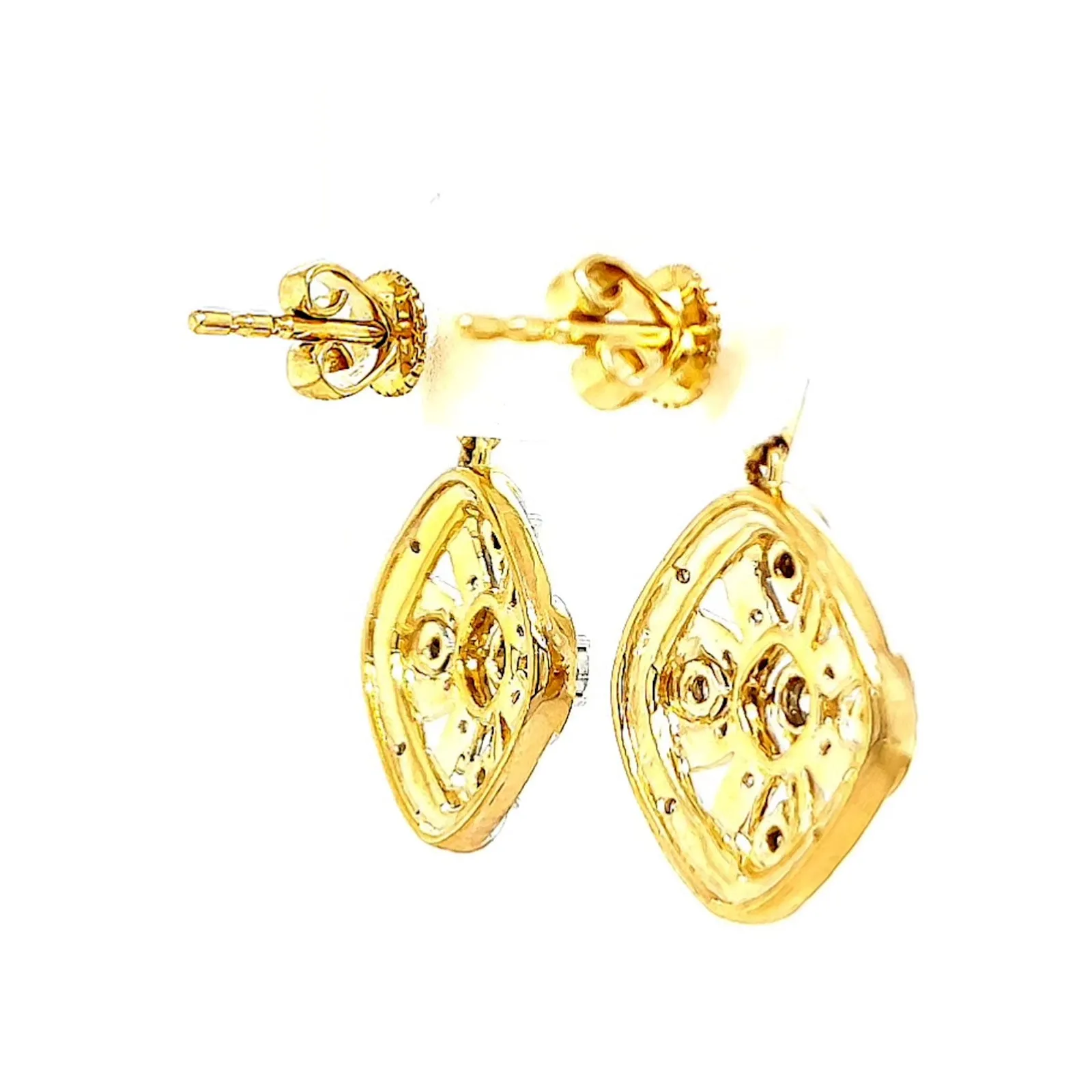 9ct Yellow Gold Round Brilliant Cut 0.30 CARAT tw of Diamonds Drop Earrings