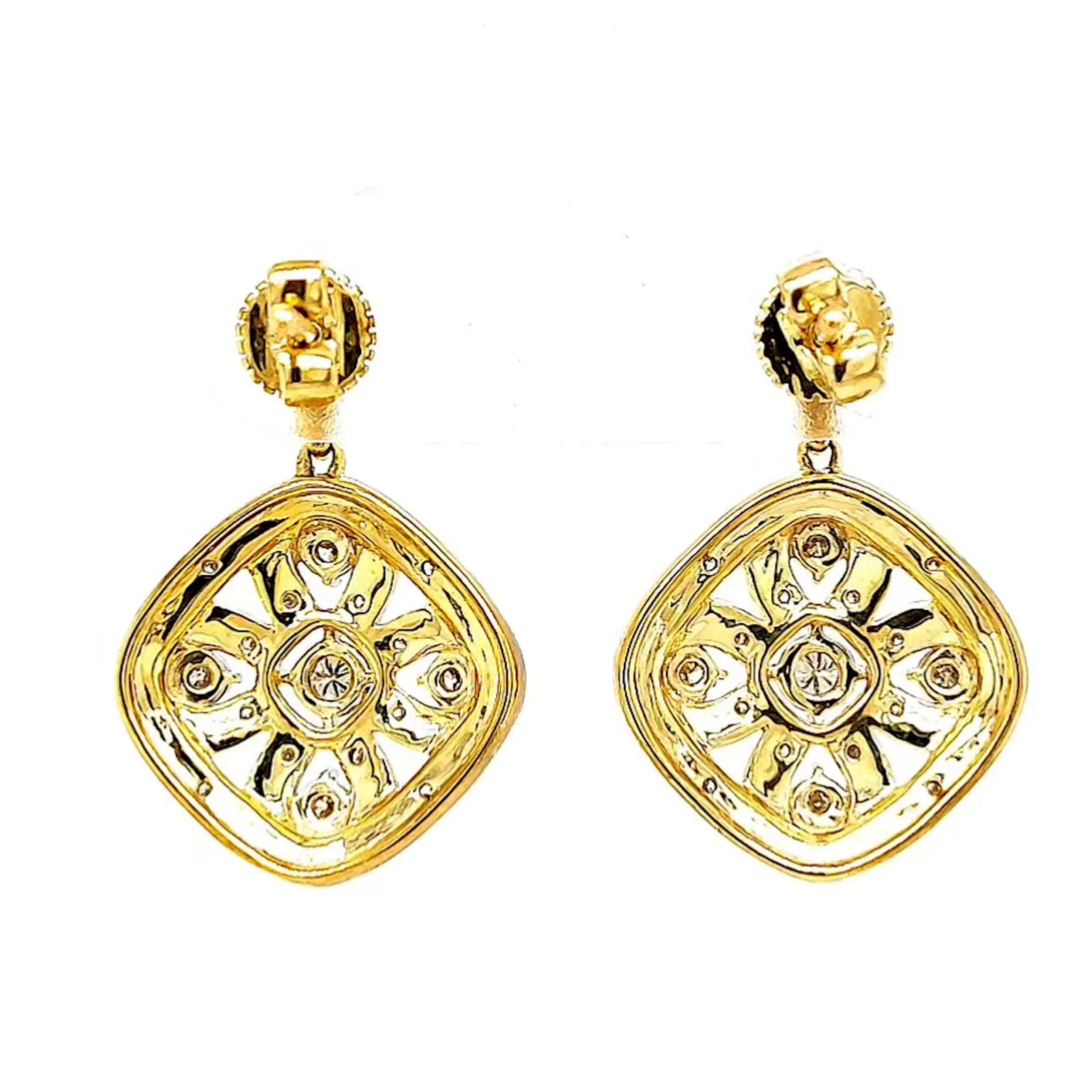 9ct Yellow Gold Round Brilliant Cut 0.30 CARAT tw of Diamonds Drop Earrings