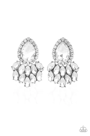 A Breath of Fresh HEIR - White Paparazzi Earring