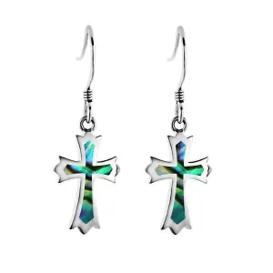 Abalone Regal Cross Earrings