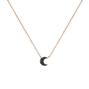 Acotis Silver Necklace Rose Gold Plated Zirconia Moon G3359R