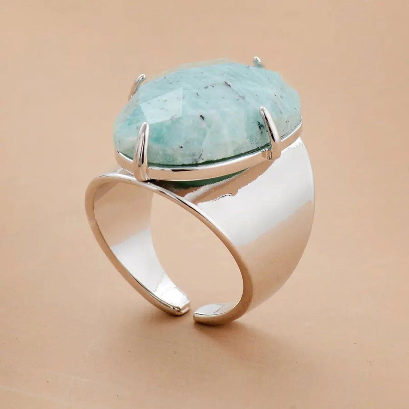 Amazonite Big Stone Ring