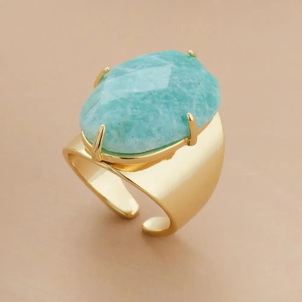 Amazonite Big Stone Ring