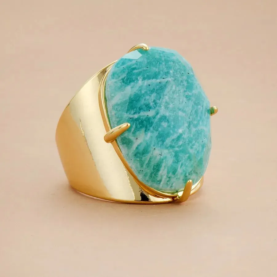 Amazonite Big Stone Ring