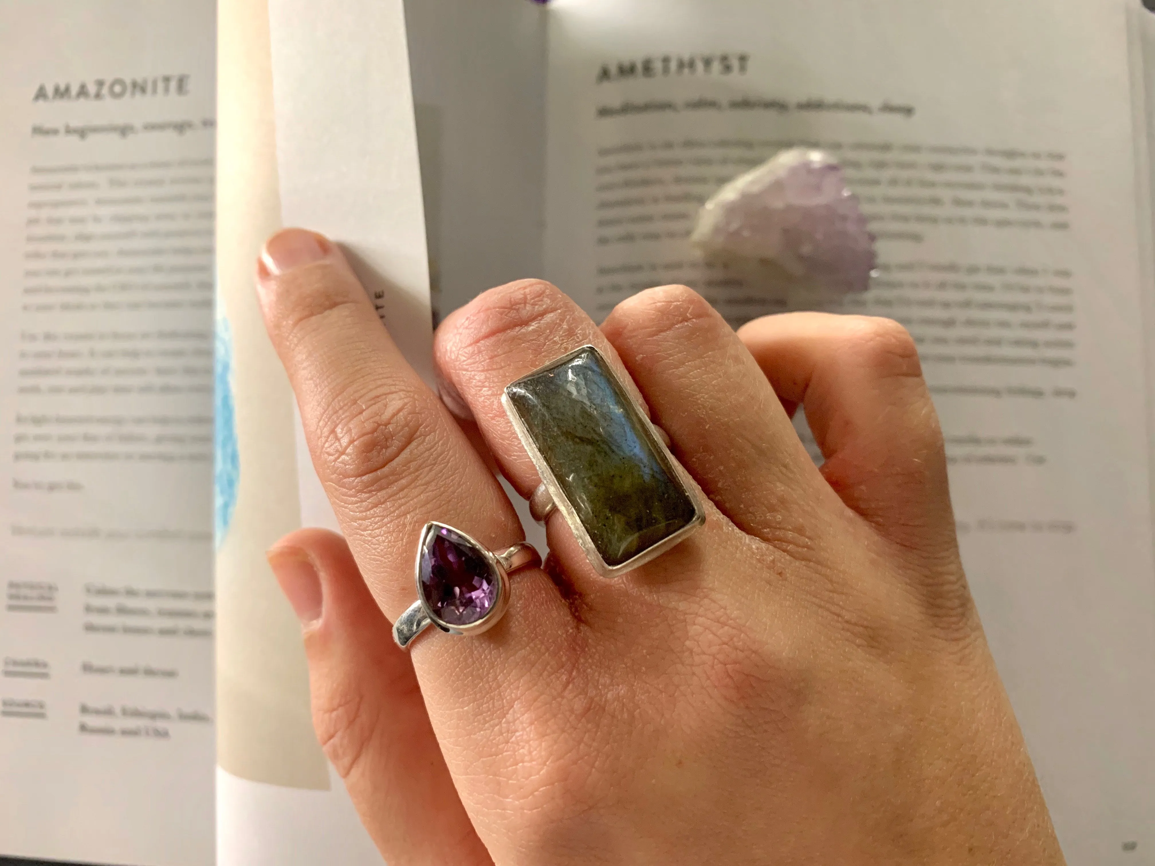 Amethyst Ari Ring - Teardrop (US 5 & 5.5)