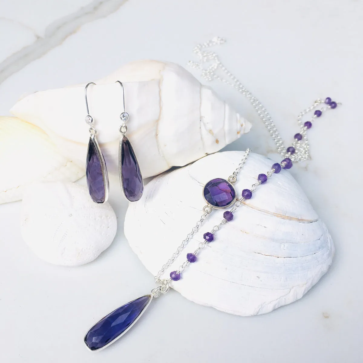 Amethyst Earring to Help Cope with Stress