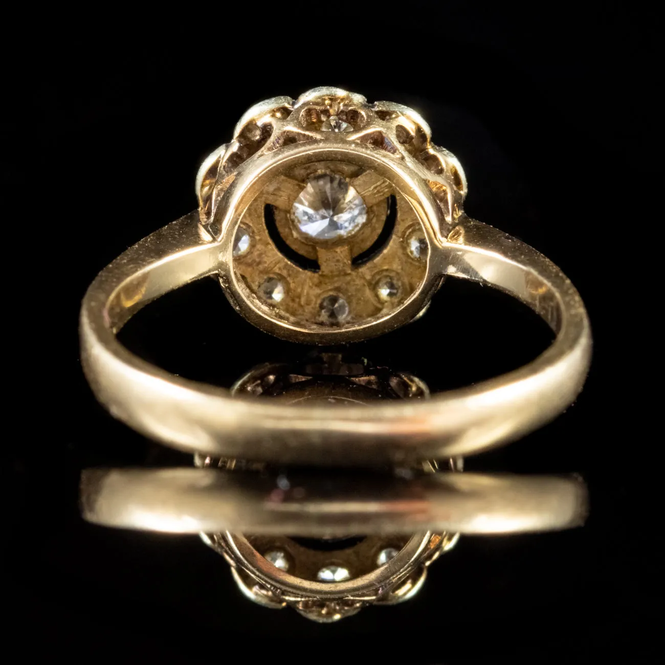 Antique Edwardian Diamond Cluster Ring Gold Circa 1910