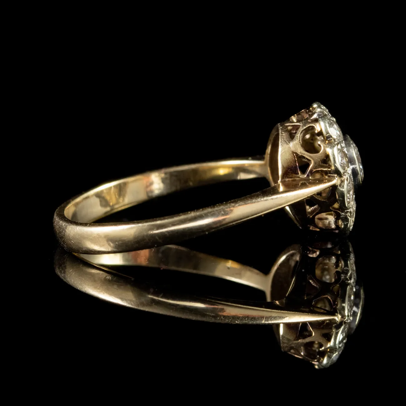 Antique Edwardian Diamond Cluster Ring Gold Circa 1910