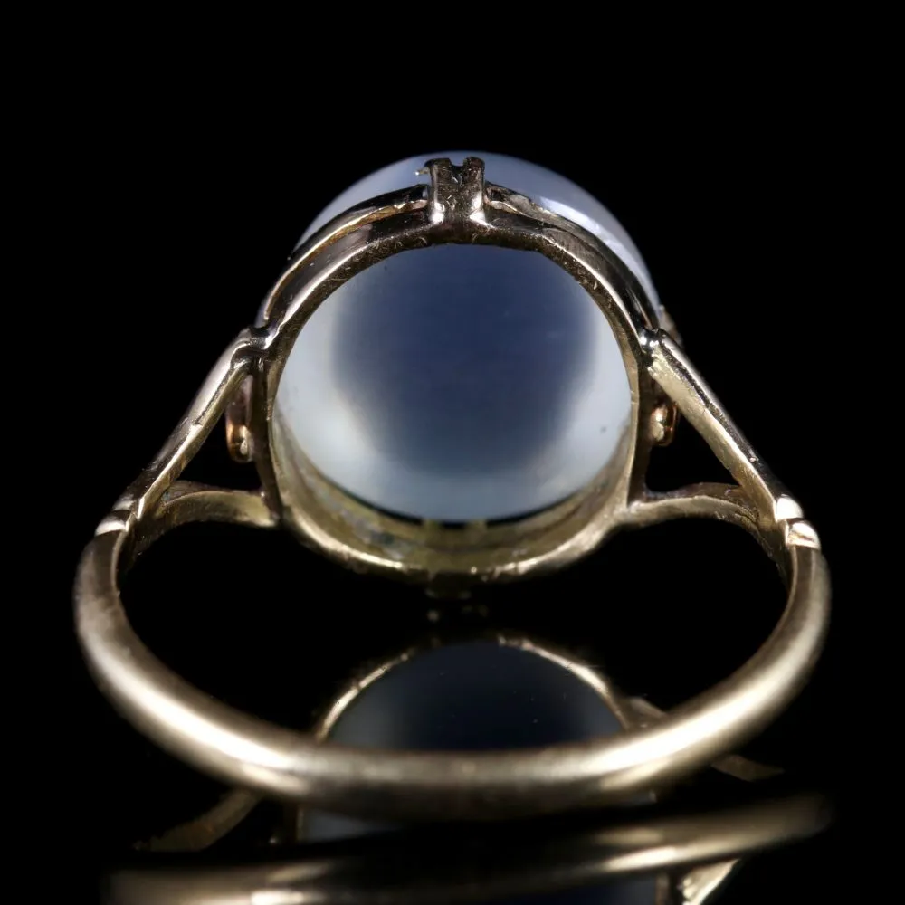 Antique Victorian Large Moonstone Ring 18Ct Circa 1900