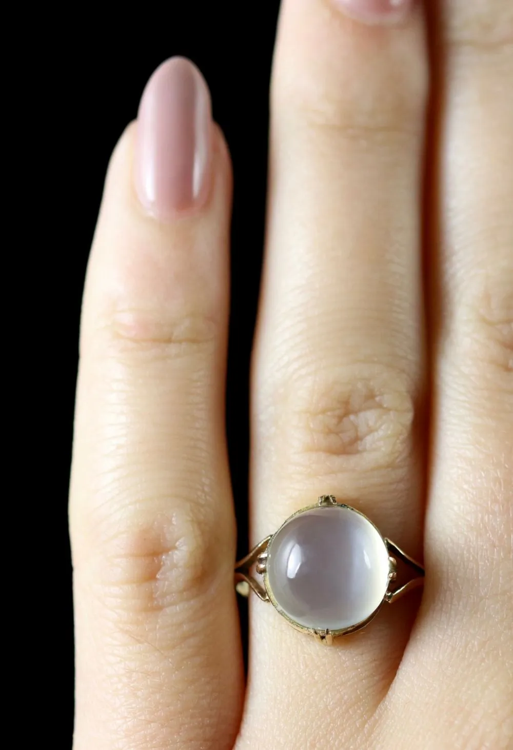 Antique Victorian Large Moonstone Ring 18Ct Circa 1900