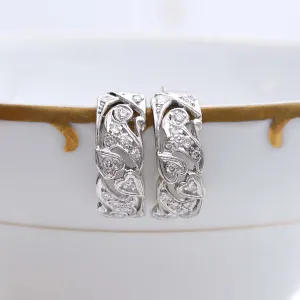 Art Déco Platinum and Diamond Earrings #VE10202-03