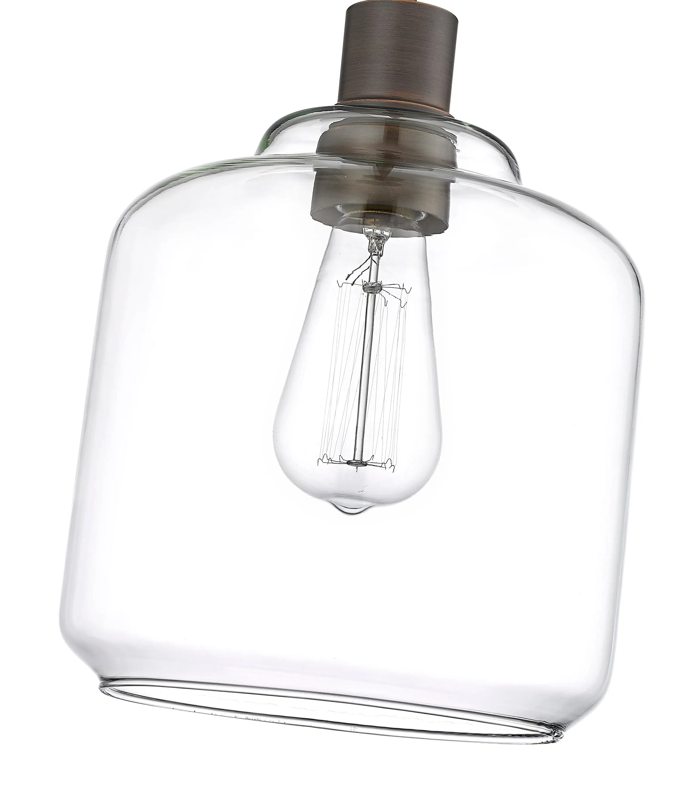 Asheville Mini-Pendant - Rubbed Bronze - Clear Glass - 8in. Diameter - E26 Medium Base