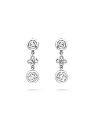 Beach Platinum Detachable Diamond Drop Earrings