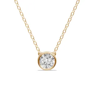 Bezel Necklace with 0.80ct of Laboratory Grown Diamonds in 9ct Yellow Gold