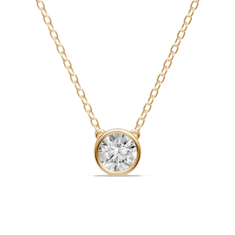 Bezel Necklace with 0.80ct of Laboratory Grown Diamonds in 9ct Yellow Gold