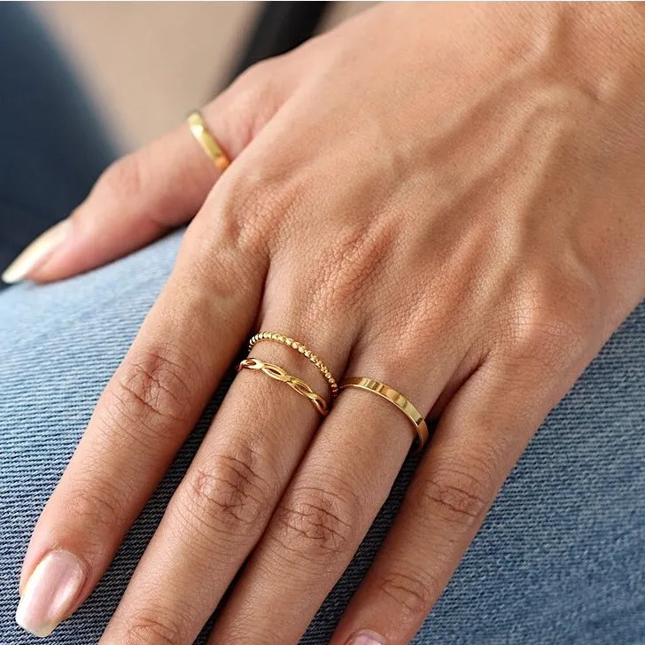 Braided Skinny Ring Gold