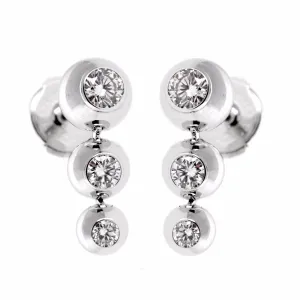 Cartier Diamond White Gold Drop Earrings