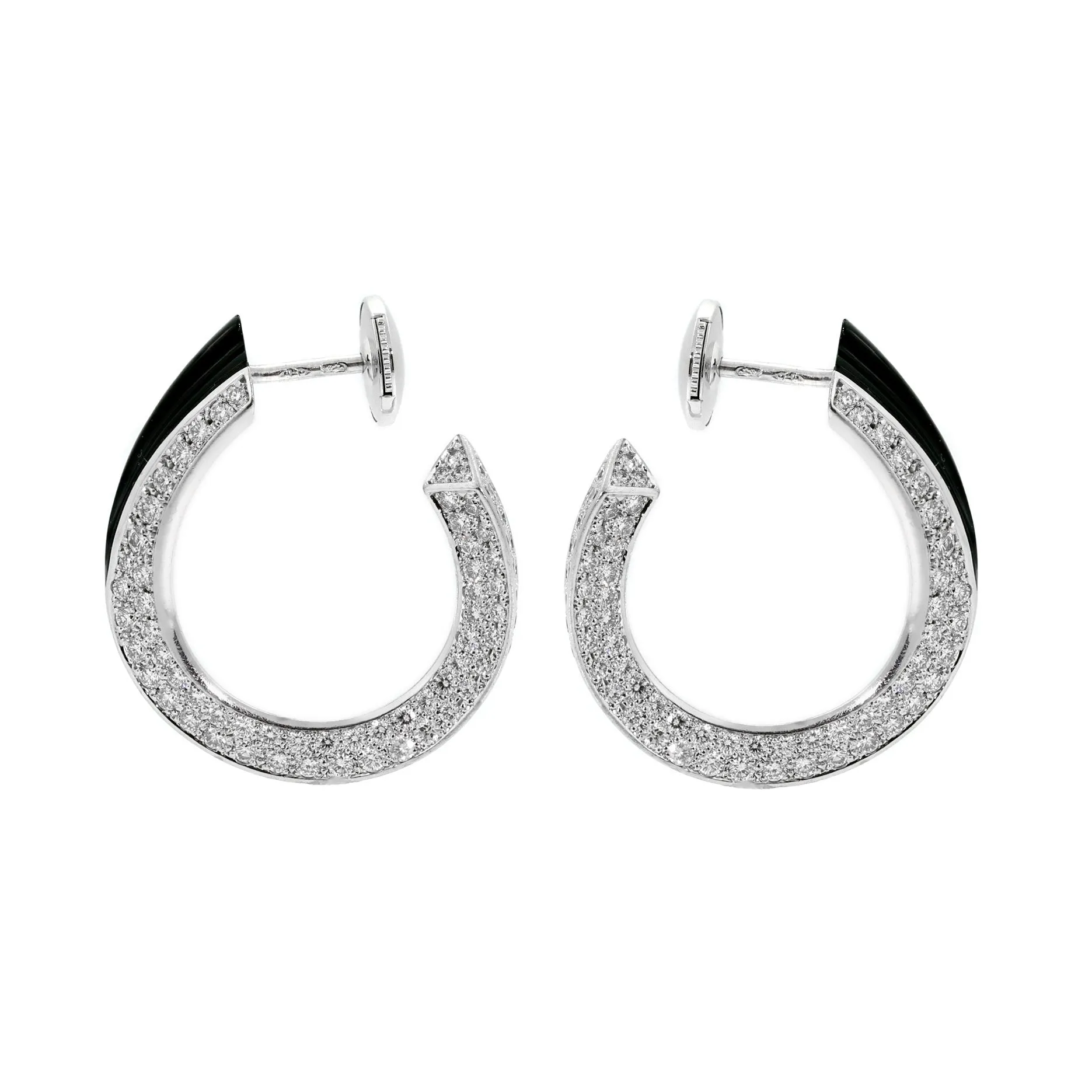 Cartier Panthere Diamond Onyx Earrings