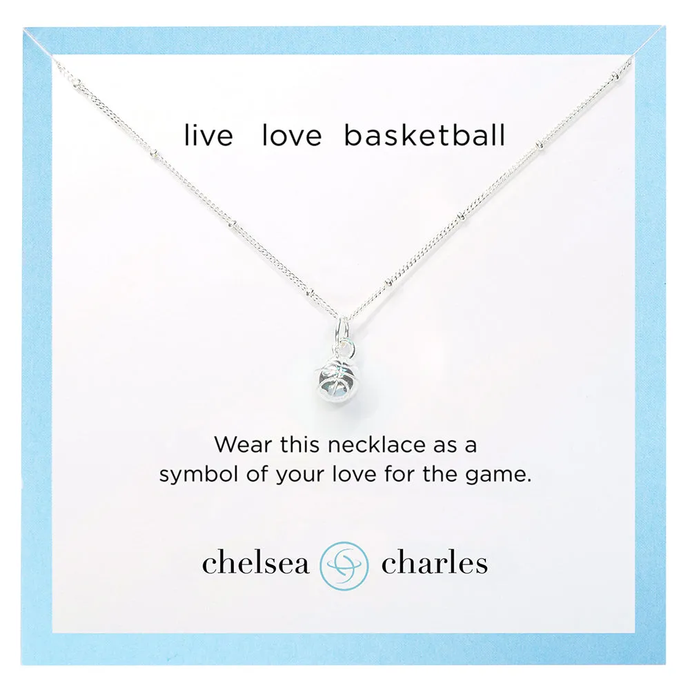 CC Sport Silver Basketball Necklaces (Team Pack of 12)